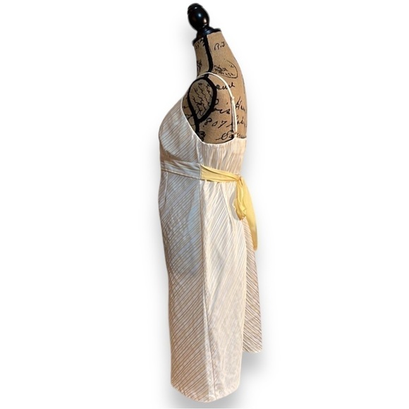 Motherhood Maternity MIDI Dress Size Medium Yellow White Sundress Knee Length - Picture 4 of 8